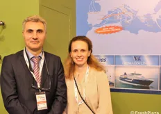 Javier Orcero Navales, direttore della Grimaldi Logistica Espana, con Maria Luigia Brusco (FreshPlaza Italia).