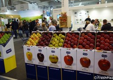 Presso lo stand istituzionale della cooperativa APOT, una carrellata sulle mele a marchio Melinda.