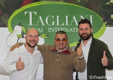 Nino Cento in compagnia di Luca Gambarotto e Davide Milani della Tagliani Vivai International