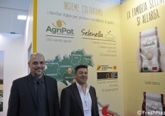 Davide Martelli, presidente Patata di Bologna DOP e Massimo Cristiani presidente Selenella presenti in fiera in un unico stand insieme ad Agripat
