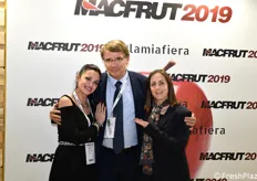 Il presidente di Macfrut, Renzo Piraccini, in compagnia di Renata Cantamessa e Rossella Gigli