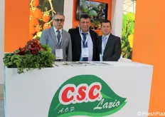 Luigi Palma, Romano Pecchia e Silvestro Ferro della Aop CSC Lazio.