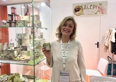 Gabriella Puglisi, titolare dell'azienda Aledi Srl produttrice di semilavorati di frutta a guscio e di una prelibata linea di creme spalmabili di pistacchio e mandorle siciliane