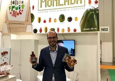Francesco Frasca, responsabile commerciale della siciliana Moncada, a  TuttoFood 2019 con Moncada Selezione, la nuova linea premium ottenuta da datterini arancioni e ciliegini gialli e rossi destinata alle boutique gourmet