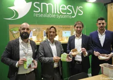 Smilesys, azienda che si occupa dei sistemi richiudibili. Da sinistra Dario Camattari, Marco Chiossi, Tobia Zorzetto, Nicolò Nardo
