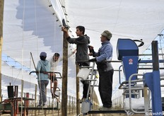 Un momento dell'aggancio al palo