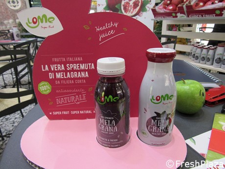 Succhi Lome Super Fruit in esposizione alla Fruit Logistica commercializzati dal B&B Frutta