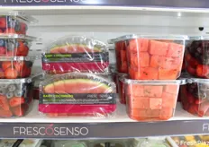 Referenze di frutta lavata e pronta al consumo a marchio Fresco Senso.