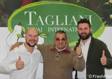 Nino Cento in compagnia di Luca Gambarotto e Davide Milani della Tagliani Vivai International