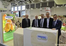 Orogel Fresco a Fruit Logistica: Mauro Battistini (direttore), Mauro Ascari, Realdo Mastini presidente), Paolo Piovaccari e Vincenzo Finelli