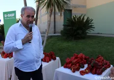 Giovanni Orioli, account manager peperone per BASF Vegetable Seeds, durante la presentazione della mostra pomologica, realizzata durante il Pepper's Day.