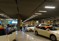 Coda di taxi interminabile all'uscita del centro commerciale Dubai Mall