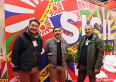 Pino Fioretti, Roberto Matua e Rosario Privitera di TSI Italia, in visita allo Stand Sicilia